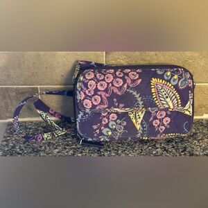 VERA BRADLEY Turnlock Crossbody Batik Leaves Adjustable Shoulder Bag